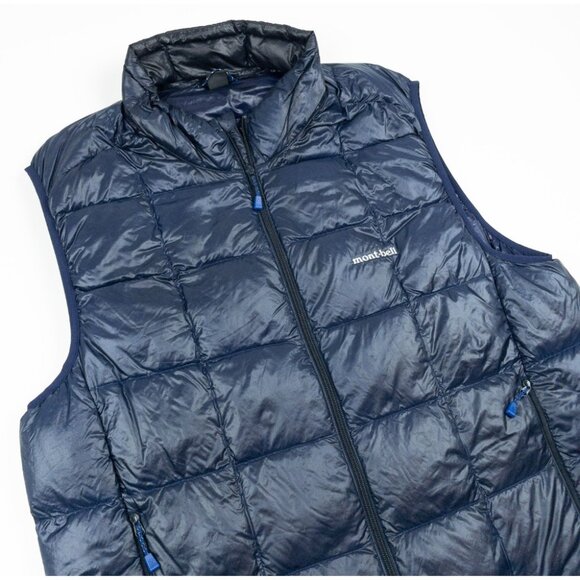 Montbell Superior Down Vest Mens XL Navy Blue Puffer Packable Insulated 2301218 - Picture 4 of 14